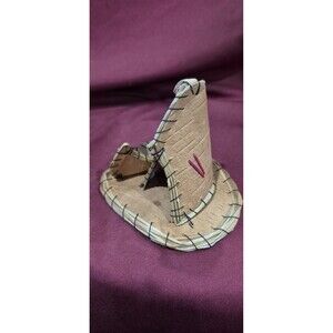 Vintage Handcrafted Birch Bark Teepee Souvenir Ojibwa Mid Century Art 3.5” EUC